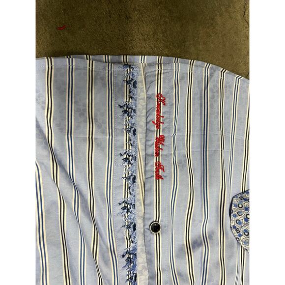 Robert Graham Shirt Mens M Multicolor Striped Cotton Flip Cuff Button Up - Picture 2 of 5